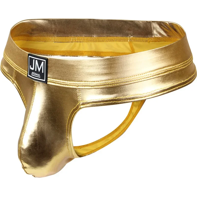 Faux Leather Jockstrap Men Sexy Gay Underwear Penis Pouch Sissy Thong Lingerie Men Bikini Beifs Panochas Cueca Tanga Slip