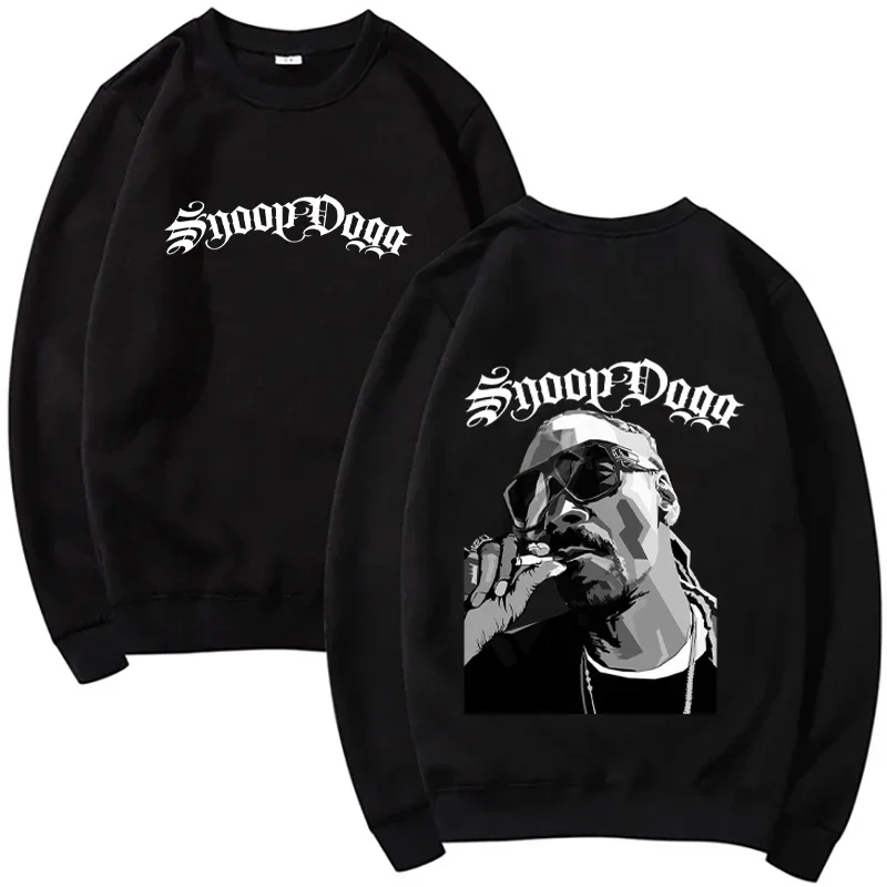 2025 Men's Women's Fashion Y2K Long Sleeve Round Neck Sweatshirt Street Beat Retro Snoop Dogg Pattern Casual Hip Hop Hoodie