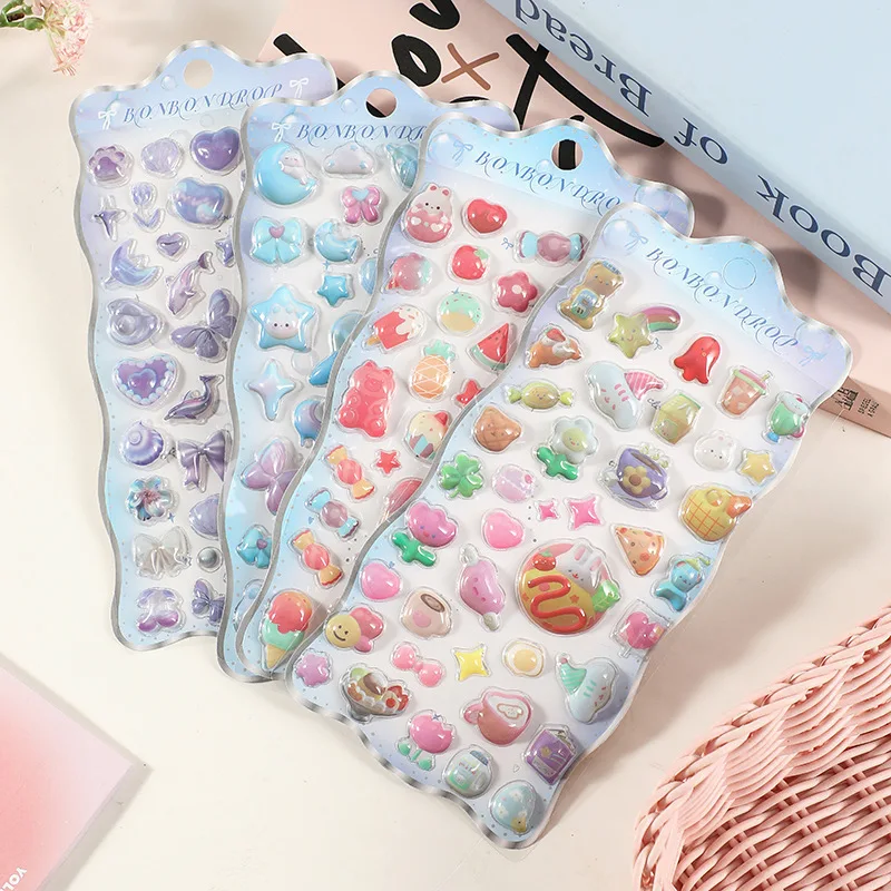 

Stickers 3d Three-dimensional Relief Stickers Gem Crystal Stickers Cute Stickers Mobile Phone Decoration Small Patterns
