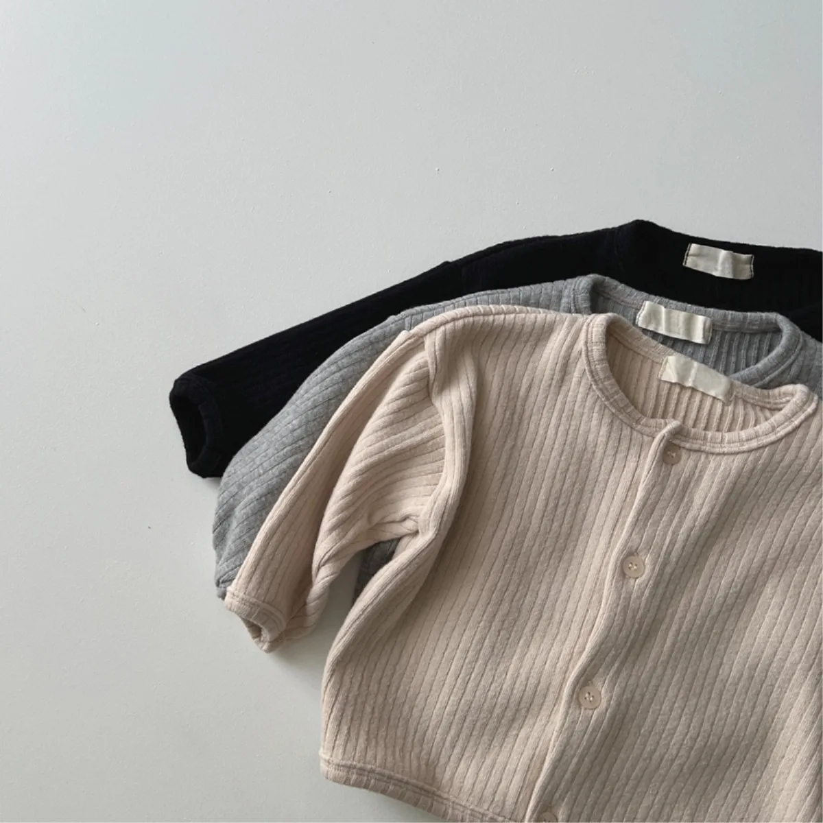 2025 Autumn New Baby Long Sleeve Solid Coat Infant Girl Cotton Cardigan Toddler Boy Casual Jacket Fashion Children Clothes