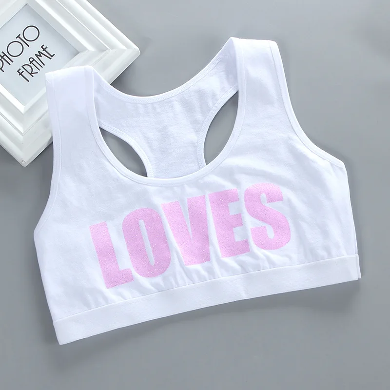 Free Size 8-18 Years Cotton Teen Girl Training Bra Puberty Adolescent Vest Wireless Kids Bra Children Tank Tops Dropshipping