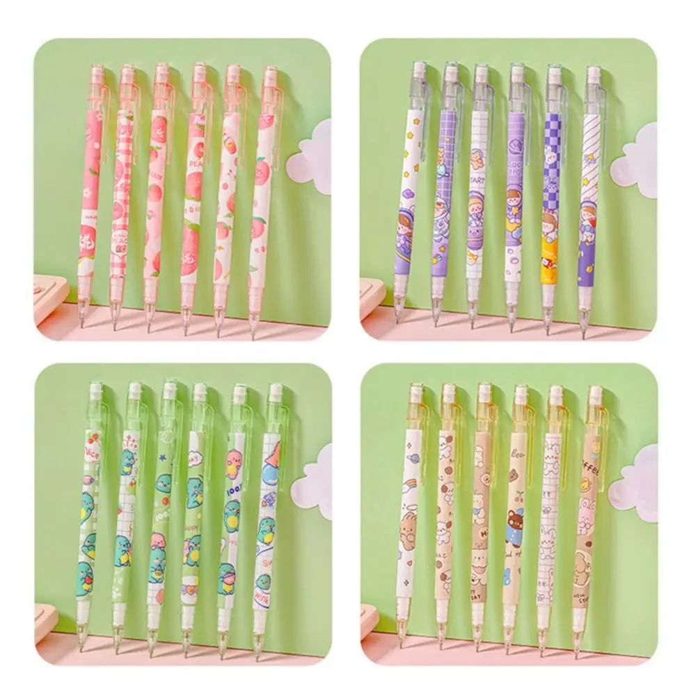 Movable Pencil 0.5mm Mechanical Pencil Animals Astronaut Automatic Pencils Cartoon Peach Press Pen School Supplies