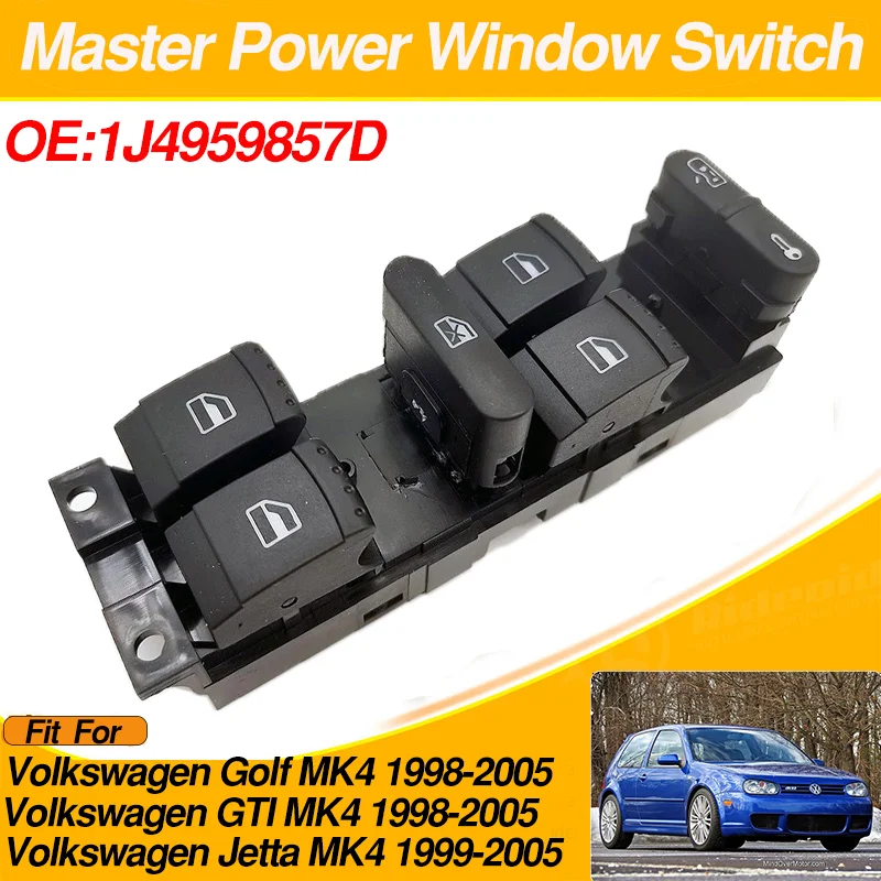 

Car Master Power Window Control Switch Button For VW Golf MK4 GTI MK4 Jetta MK4 1998-2005