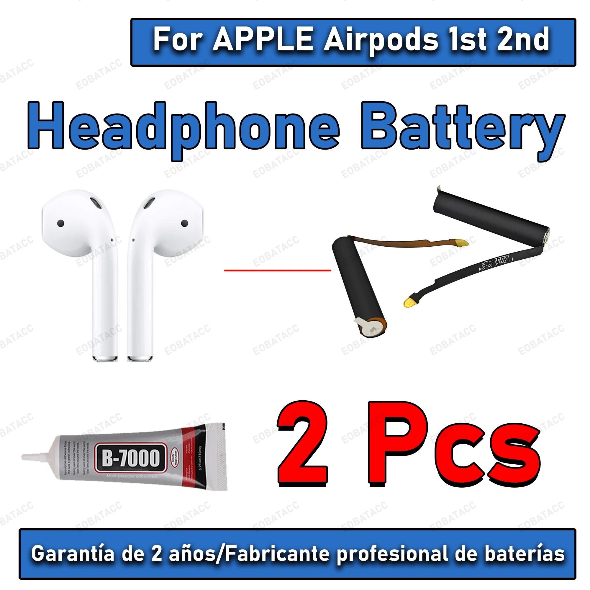 100% New high Capacity GOKY93mWh A1604 For Apple Airpods 1st 2nd A1604 A1523 A1722 A2032 A2031 Air Pods 1 2 Battery+Free Glue image 3