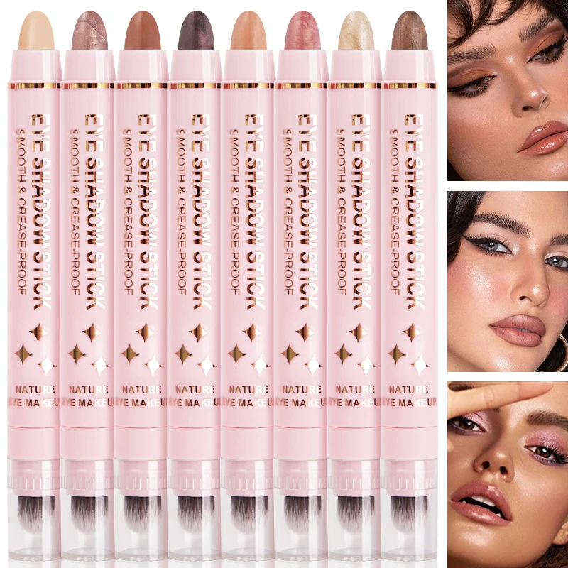Hot 8PCS Dual-ended Eye Brightener Stick Zachte Oogschaduw Romige Textuur langdurige Oogmake-up Markeerstift oogschaduw Stick Set