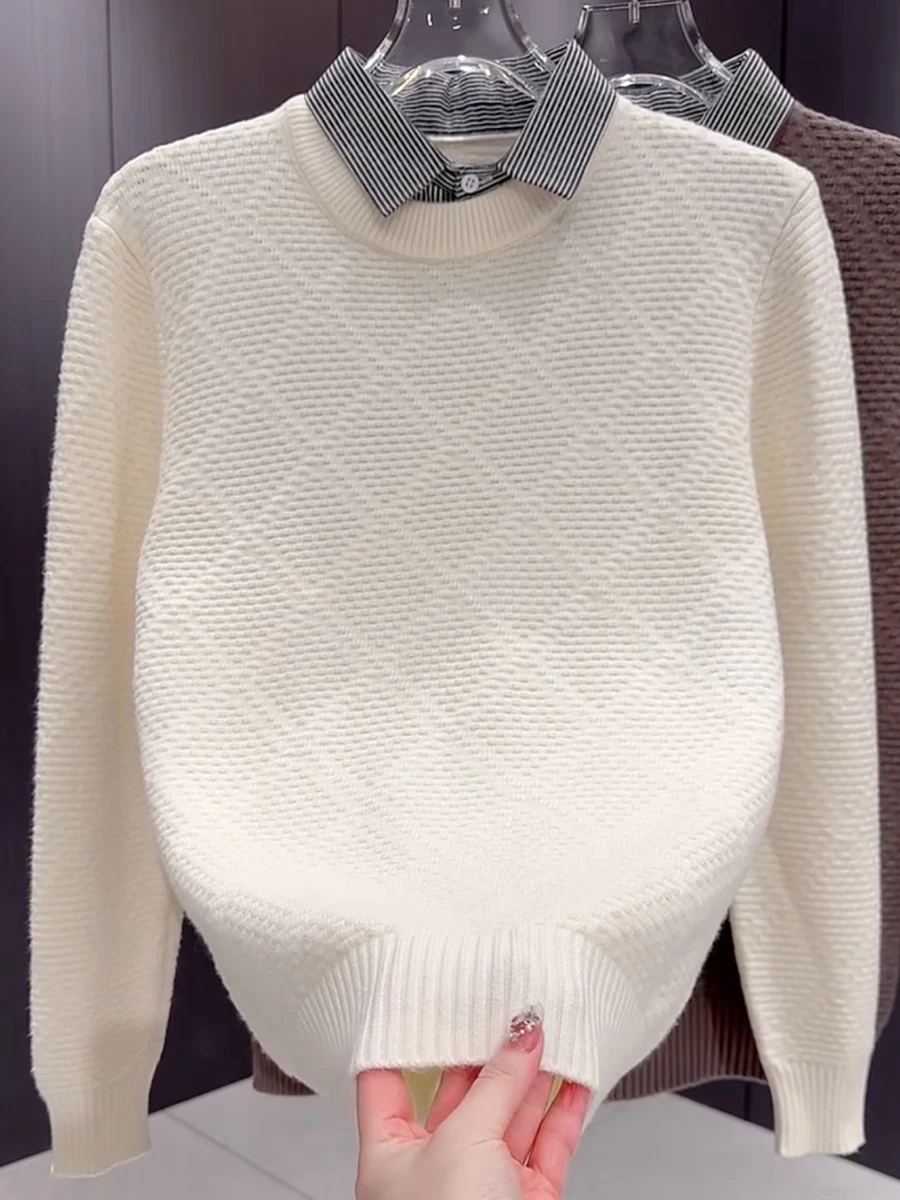 

Мужской дизайнерский зимний трикотажный свитер с воротником-стойкой, однотонный, модный, универсальный, с длинными рукавами, свободного кроя, новинка зимнего сезона