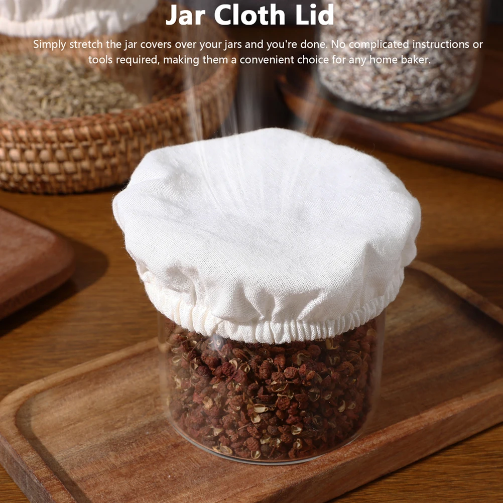 

4pcs Cotton Cloth Lid Food Storage Jar Caps Reusable Wide Mouth Lids Fermentation Tanks Replacement Lightweight