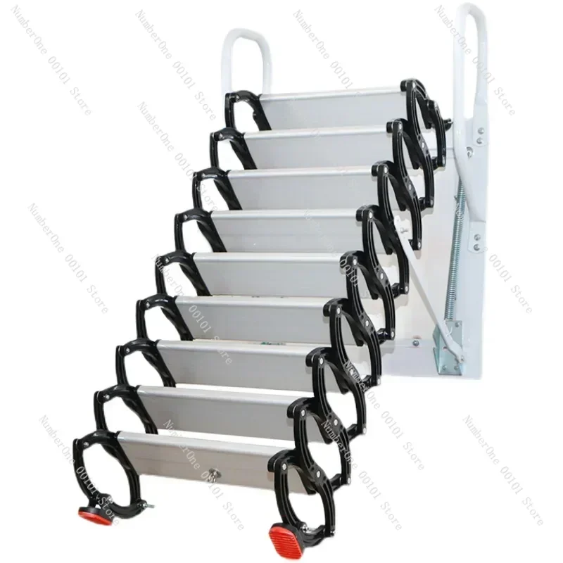 attic telescopic ladder, indoor and outdoor compartment ladder, wall-mounted staircase, electric, fully automatic