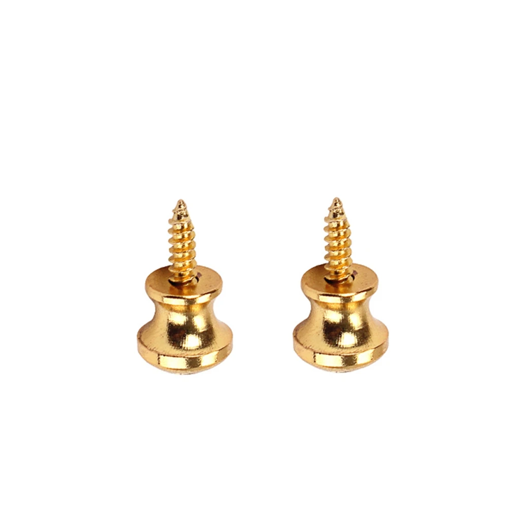 

2 PCS Gold Strap Buckle Set Lock for Electric Guitar Button Accessories Safety Metal Prevent Fall off