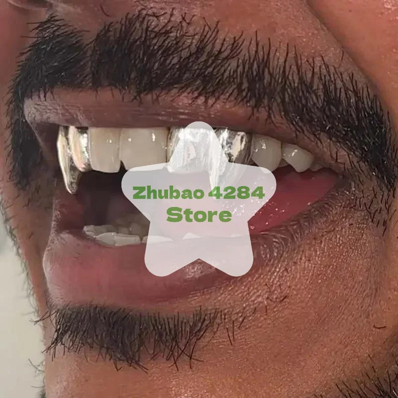 للجنسين الشرير الهيب هوب لامعة مزدوجة فانغ مصاص دماء Grillz قبعات الأسنان القابلة للإزالة هالوين تأثيري مجوهرات للجسم هدية المتحمسين.