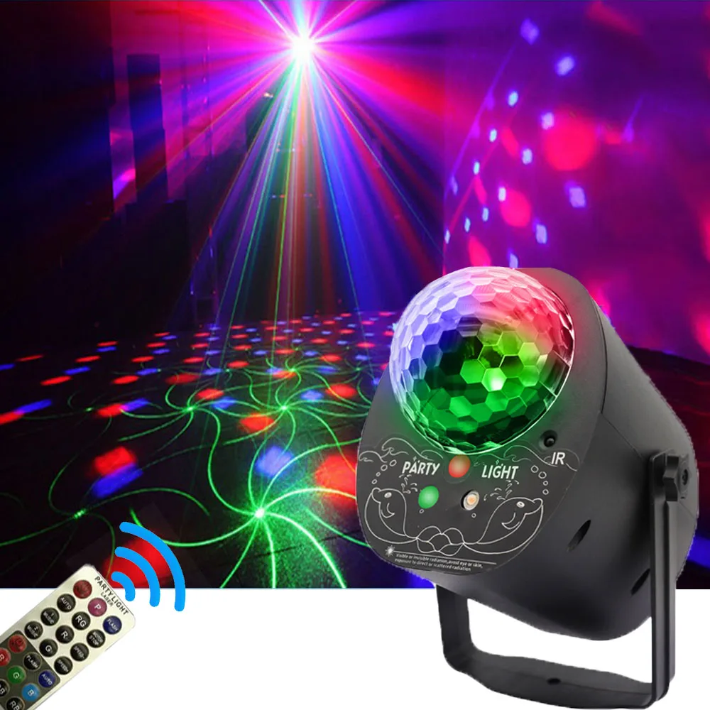 3-in-1 disco ball light Bar Ballroom Stage light Party wedding remote control laser light Halloween Christmas Festival flash