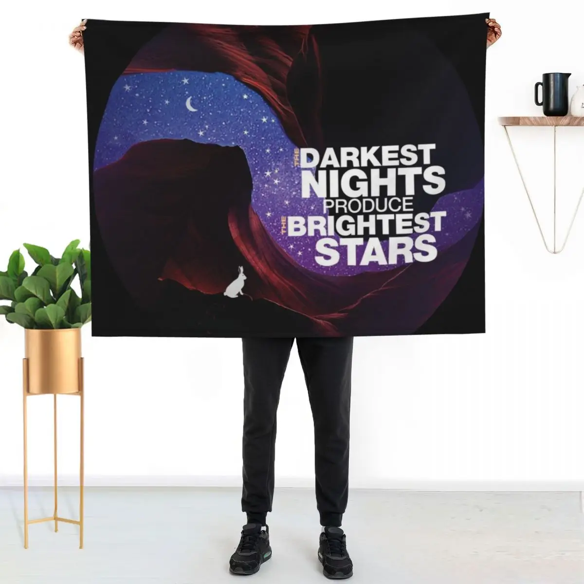 The Darkest Nights Produce The Brightest Stars-Inspirational Quote T-shirt Throw Blanket Tourist Softest for winter Blankets