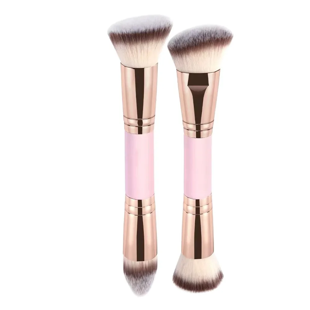 5 pçs pincéis de maquiagem de ponta dupla fundação blush pó contorno escovas de cabelo sintético macio profissional conjunto de ferramentas cosméticas