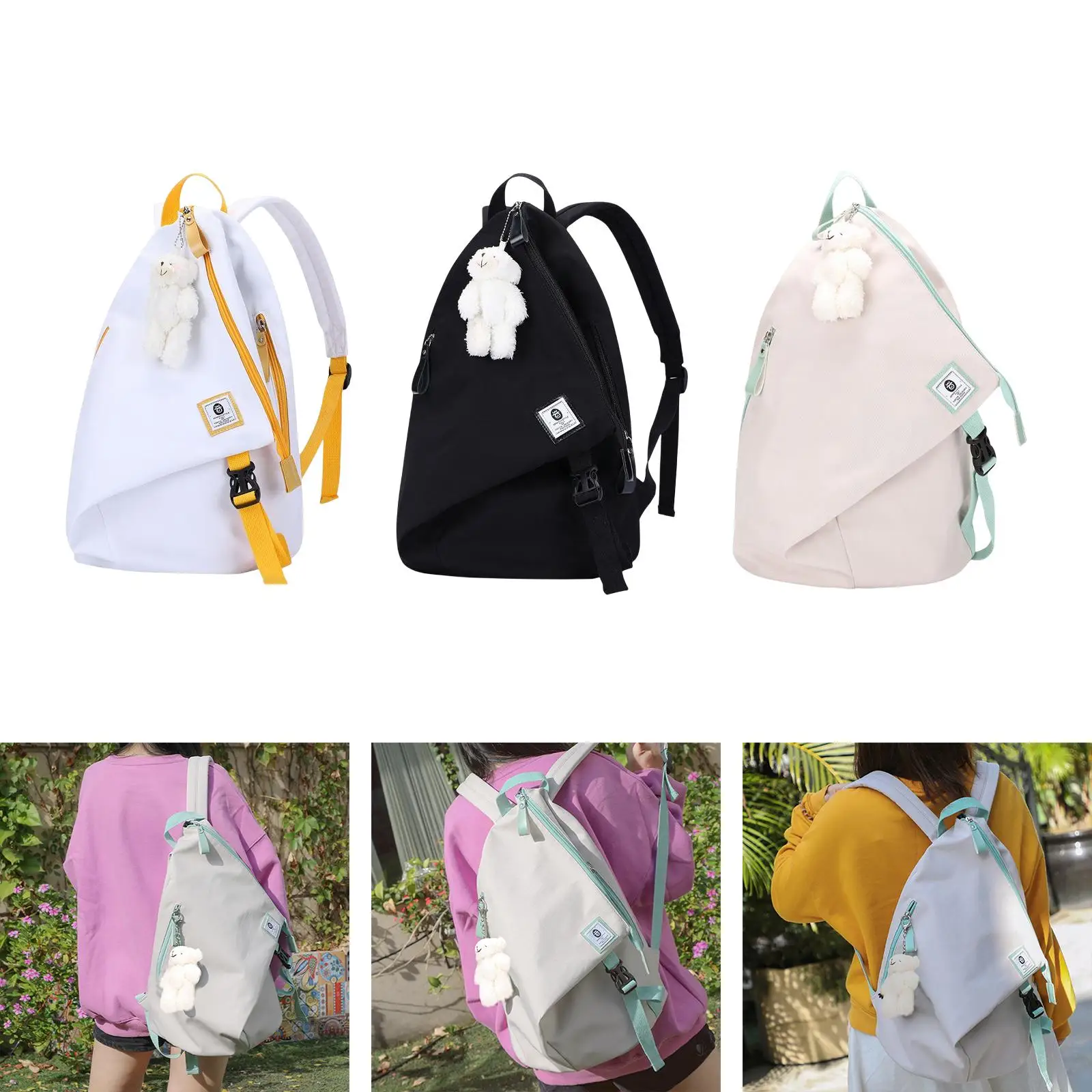 Travel Backpack Nylon Casual Water Resistant for Women Camping Shopping