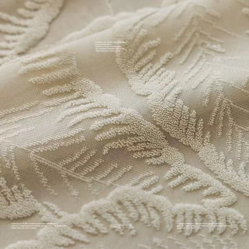French Semi-shading Retro Sunscreen High-end Living Room Light-impermeable Luxury White Gauze Bedroom Custom Size Curtain