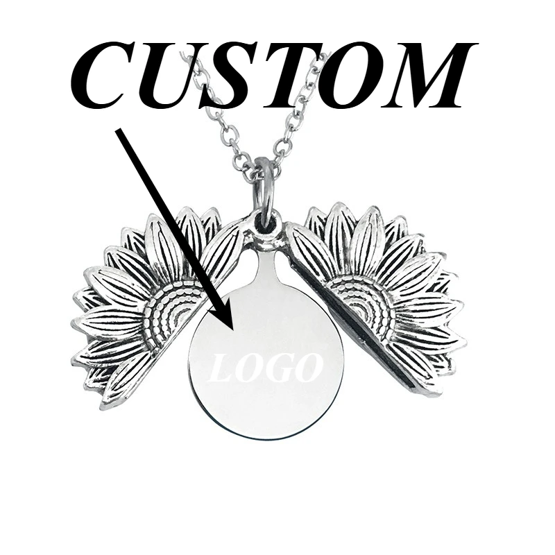 

1PC Trendy Vintage Custom Necklace for Women Stainless Steel Sunflower Sweater Chain Bridal Metal Necklace Choker Gift