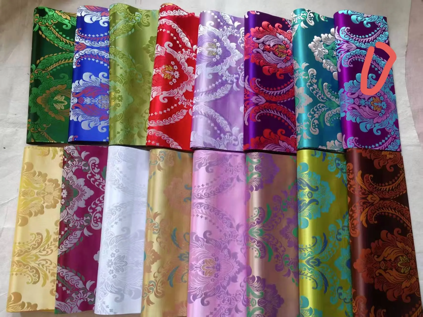 2026 Nigerian Fashion Damask Sego 2-Piece Multi-Color African Headtie Set Women's Hair Wraps 48x230cm Fabric Hairtie for Styling