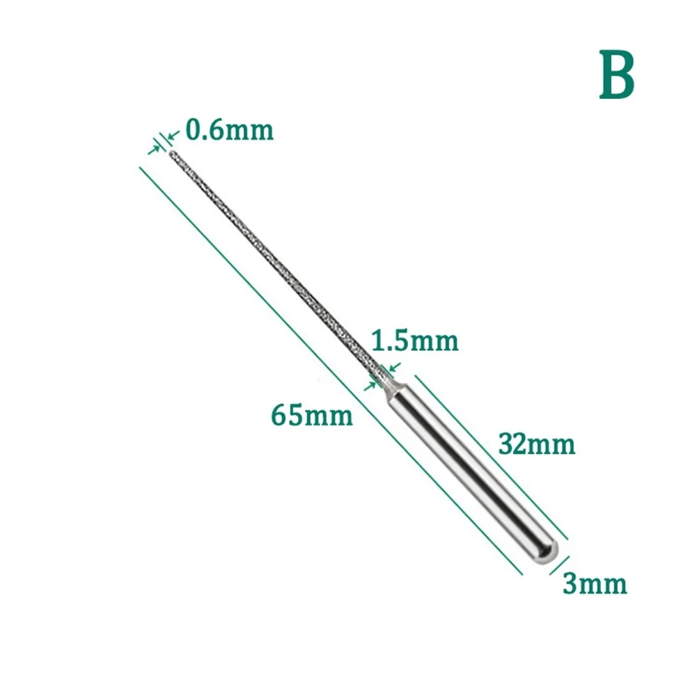 Carving Needle Bit para Metal Glass e Jade Gravura, Perfuração e Carving Tool, 3mm Shank Diamond Grinding Head, 1Pc