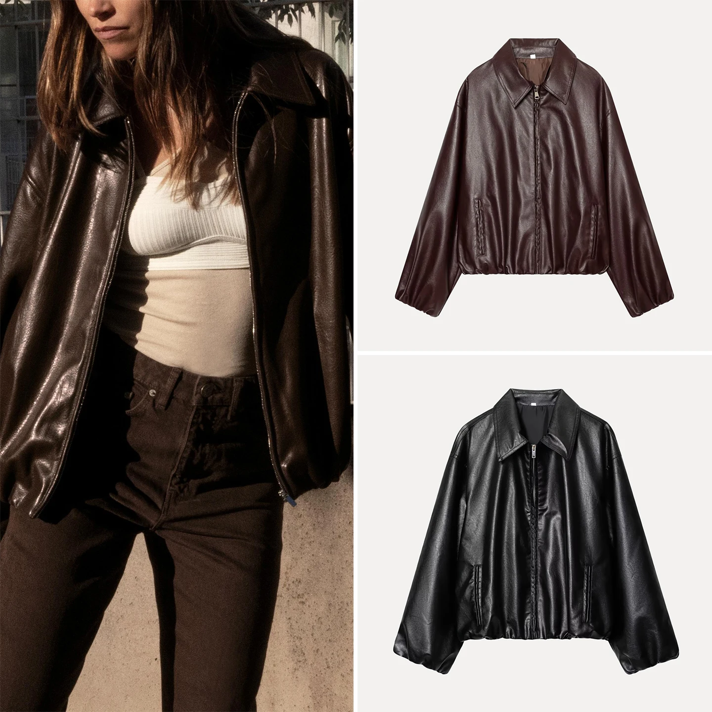 Women's Casual Style Long Sleeve Pilot Jacket Outerwear Fashionable Summer 2026 Flip Collar Outerwear Breathable Zipper