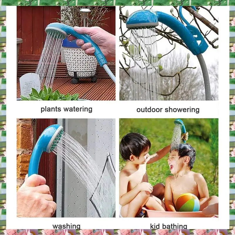 

Sports Camping Essentials: Blue & Gray Portable Rechargeable Shower Pump With Outdoor Shower Head,Camping Essentials: Blue & Gra