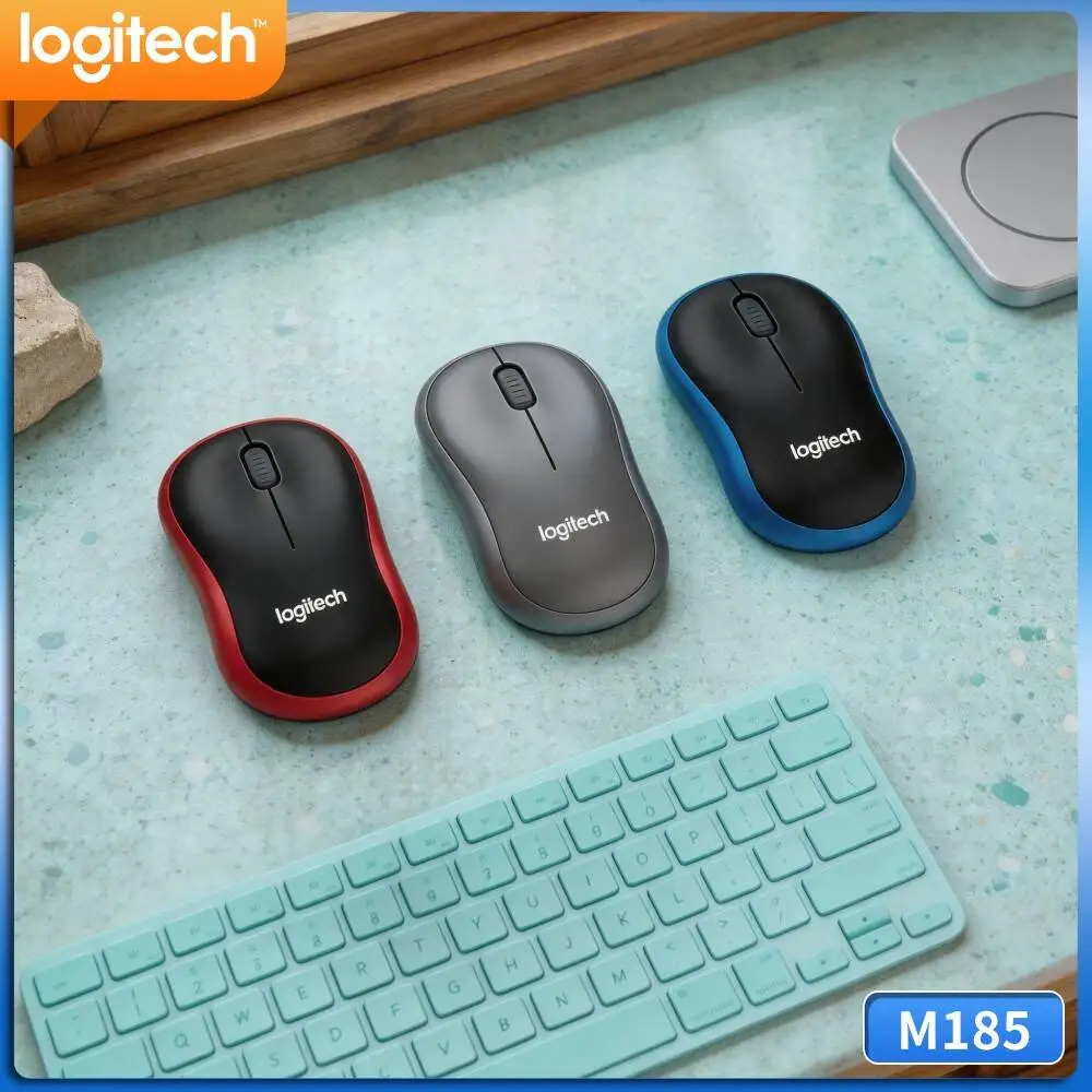 Logitech M185 Game-Work Mouse 1000 DPI Optical Tracking 10m Range Auto-Sleep 1 AA Battery Included Computer Tool