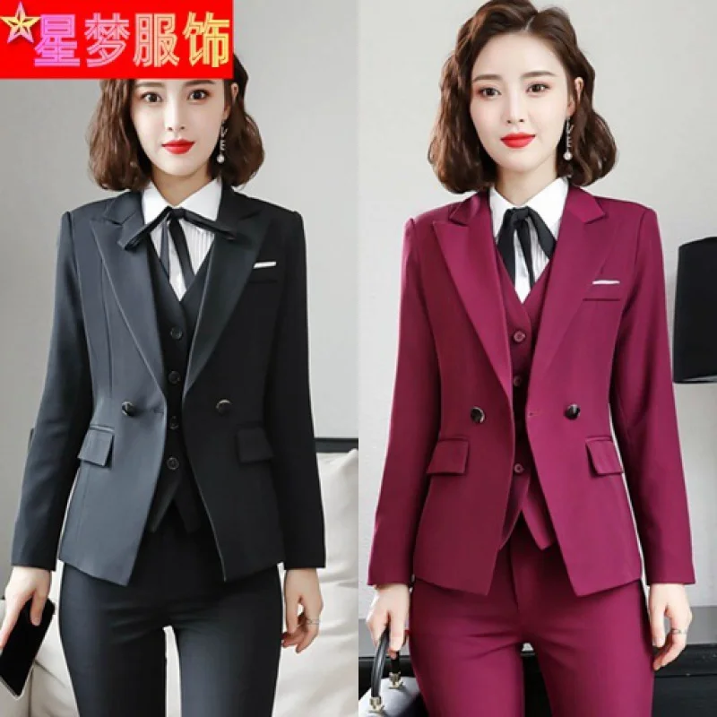 957 Business Suit Women\'s Autumn Fashion Temperament Korean Style Suit College Student Interview Business Formal Wear Suit Overa