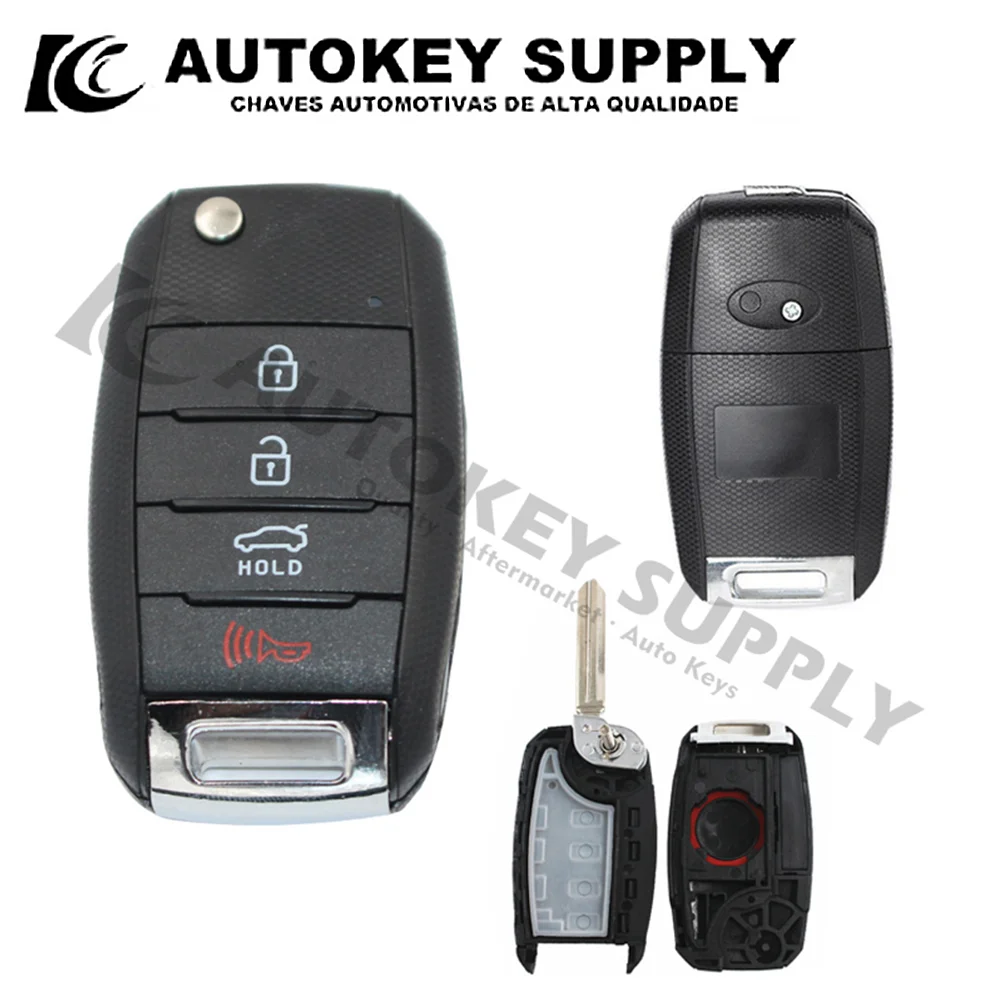 

Autokeysupply AKHKF136 4 Buttons Flip Key Cover For Kia