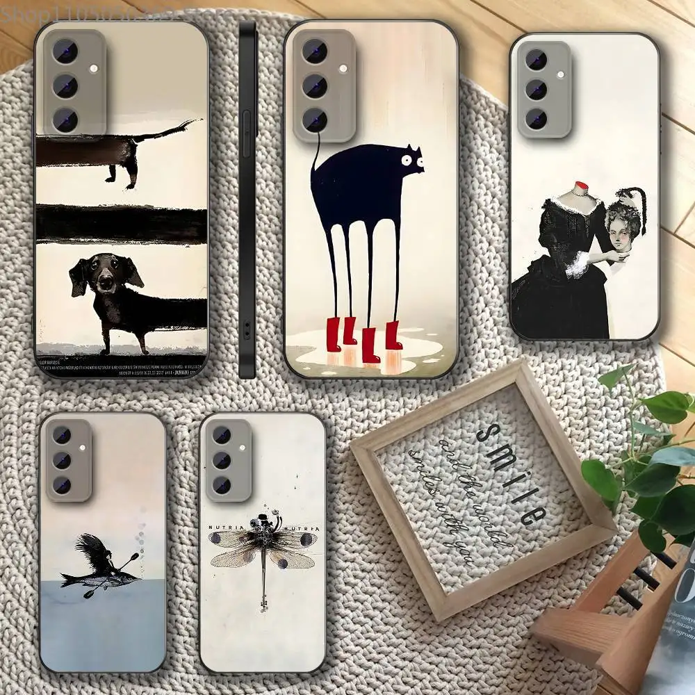 

R-Ryszard Polish K-Kaja Art Phone Case For Samsung S 25,24,23,22,30,21,10,9,Ultra,Plus,Lite,FE,4,5 G Soft Black Case