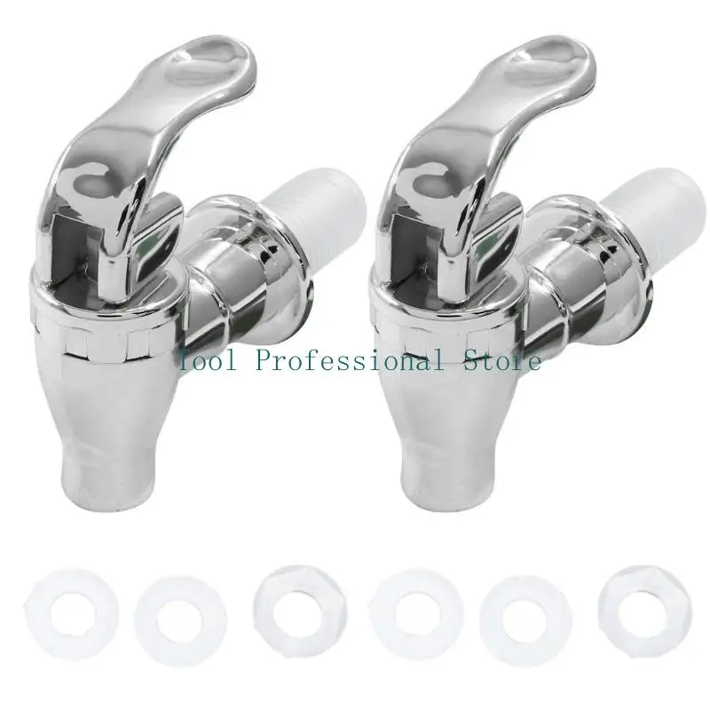 

57QF 2pcs Multipurpose Gold Drink Dispenser Spigot Replacements Convenient and Clean for Household Juices and Cocktails