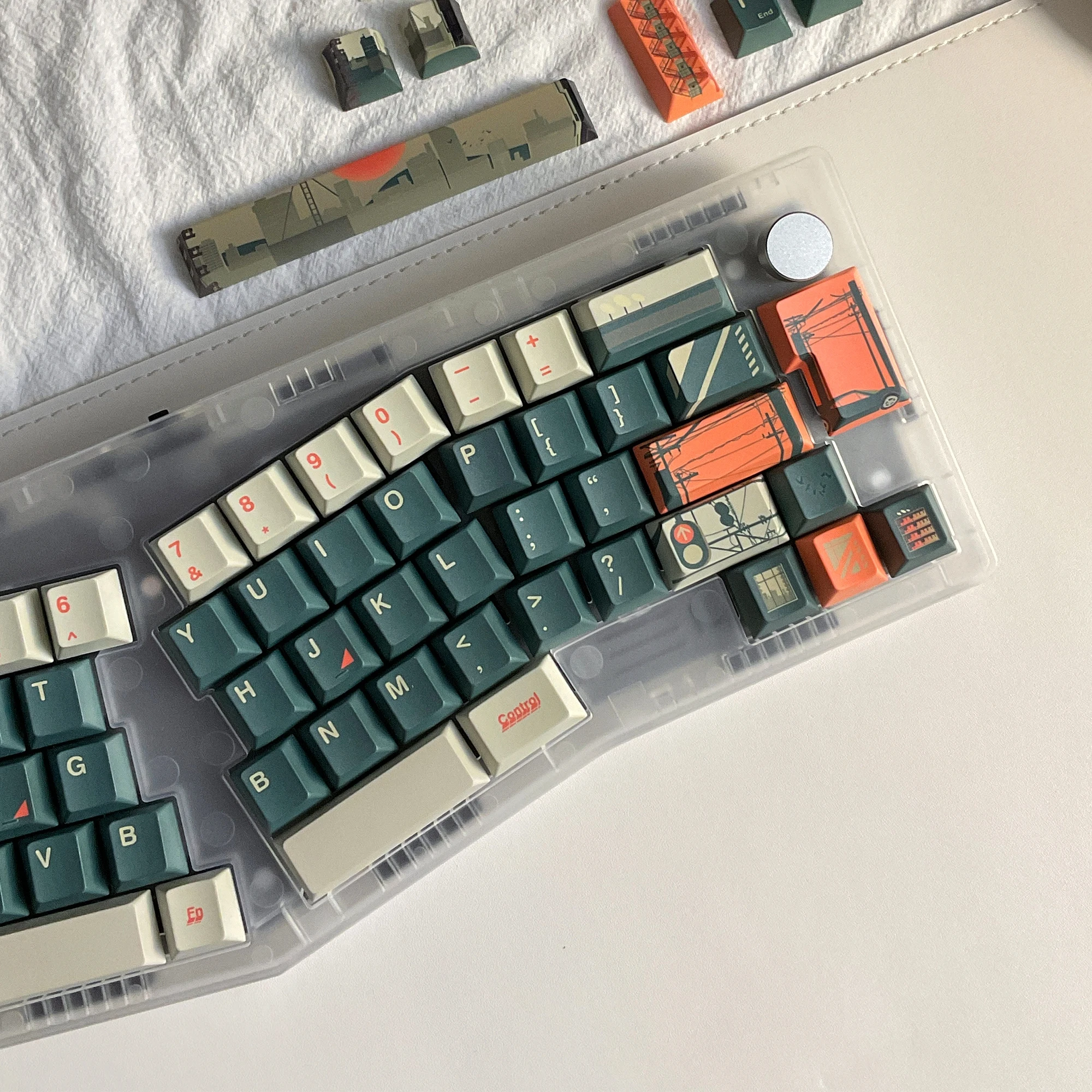 Chengying Keycap Cherry Pbt Sublimatie 134 toetsen L-vormige Enter Key Alice Layout Keycaps 2.25/2.75U Space Bar Keycap