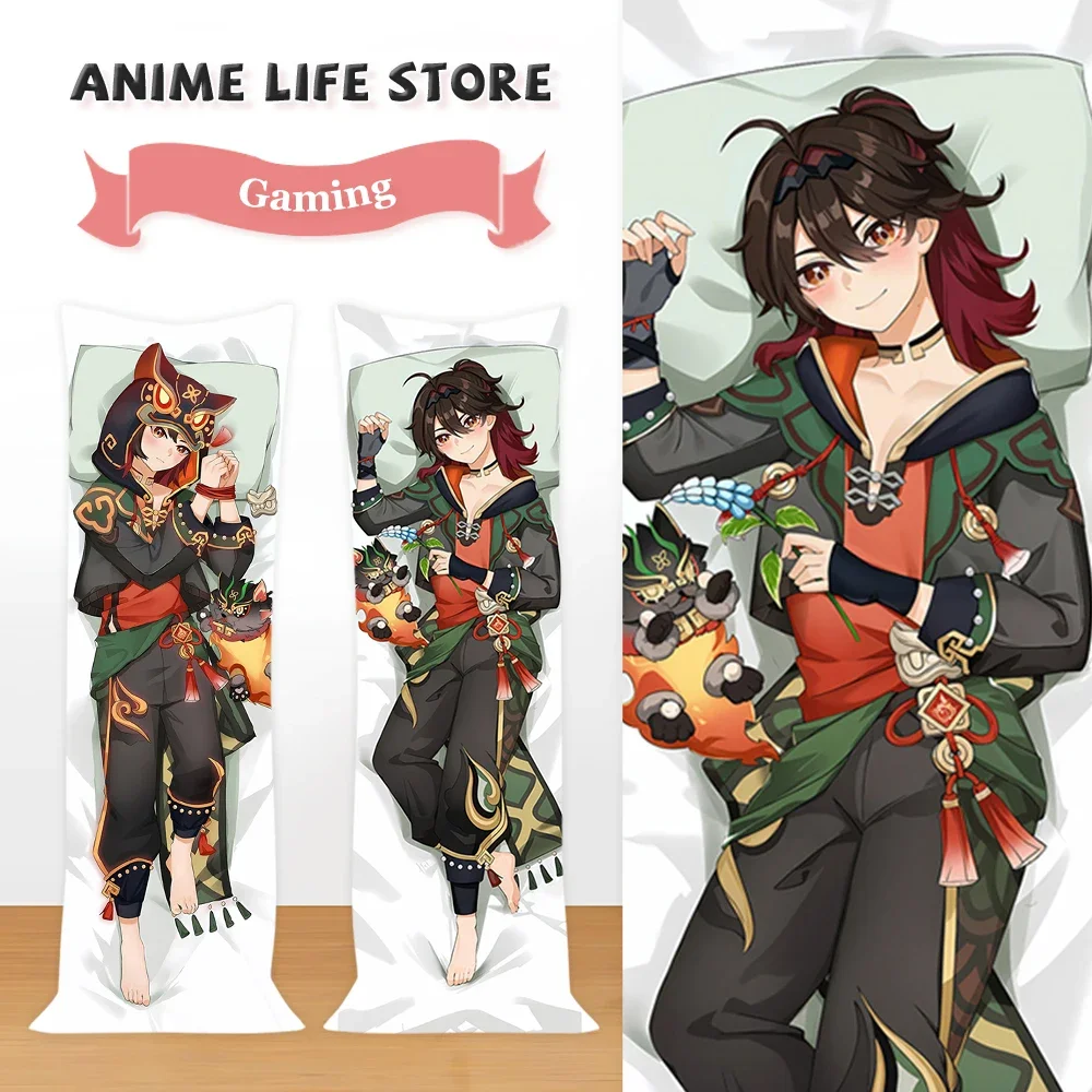 Anime Gaming Fullbody Dakimakura Cover Game Genshin Impact Pillowcase Hugging Body Cosplay Props Otaku Bedding Cushion Cover
