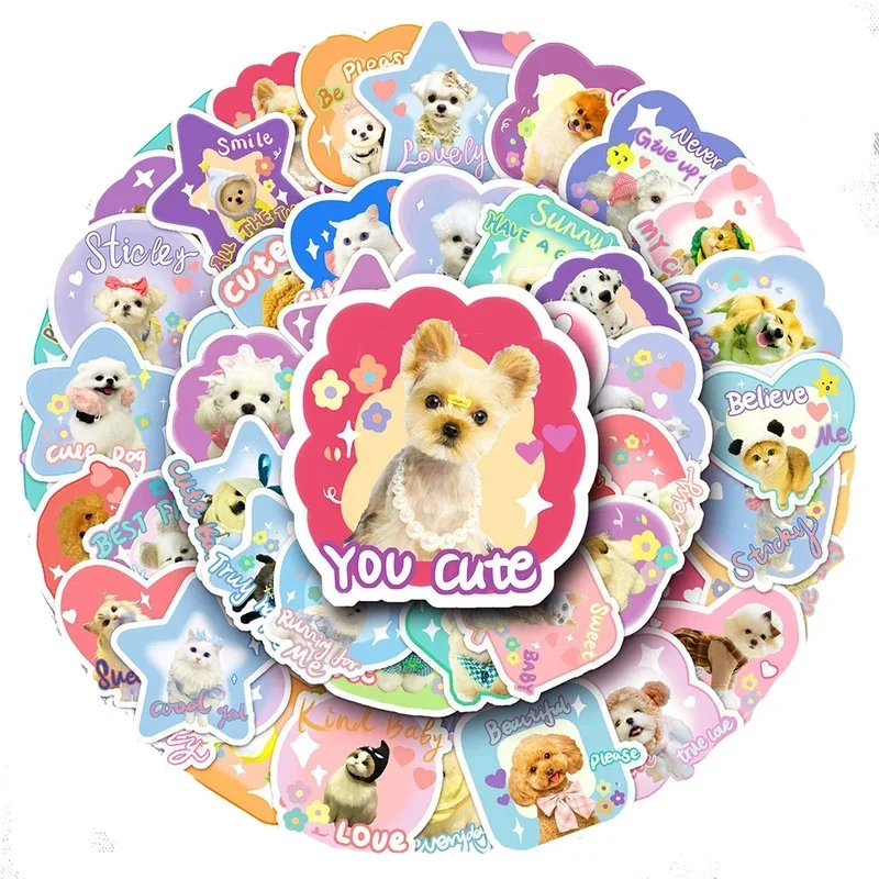 10/30/60pcs Cartoon Cats Dog Stickers Cute Animals Meme Sticker Decoration Suitcase Notebook Bike Phone Anime Decals Toys Gift