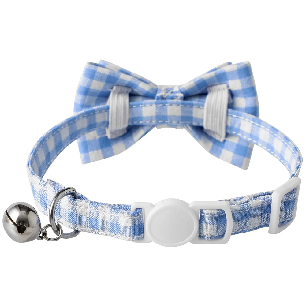 Bow Plaid Cat Collar Bow Adjustable Soft Dog Collar Bow Necklace Suitable For Small And Medium-Sized Pets The Best Gift