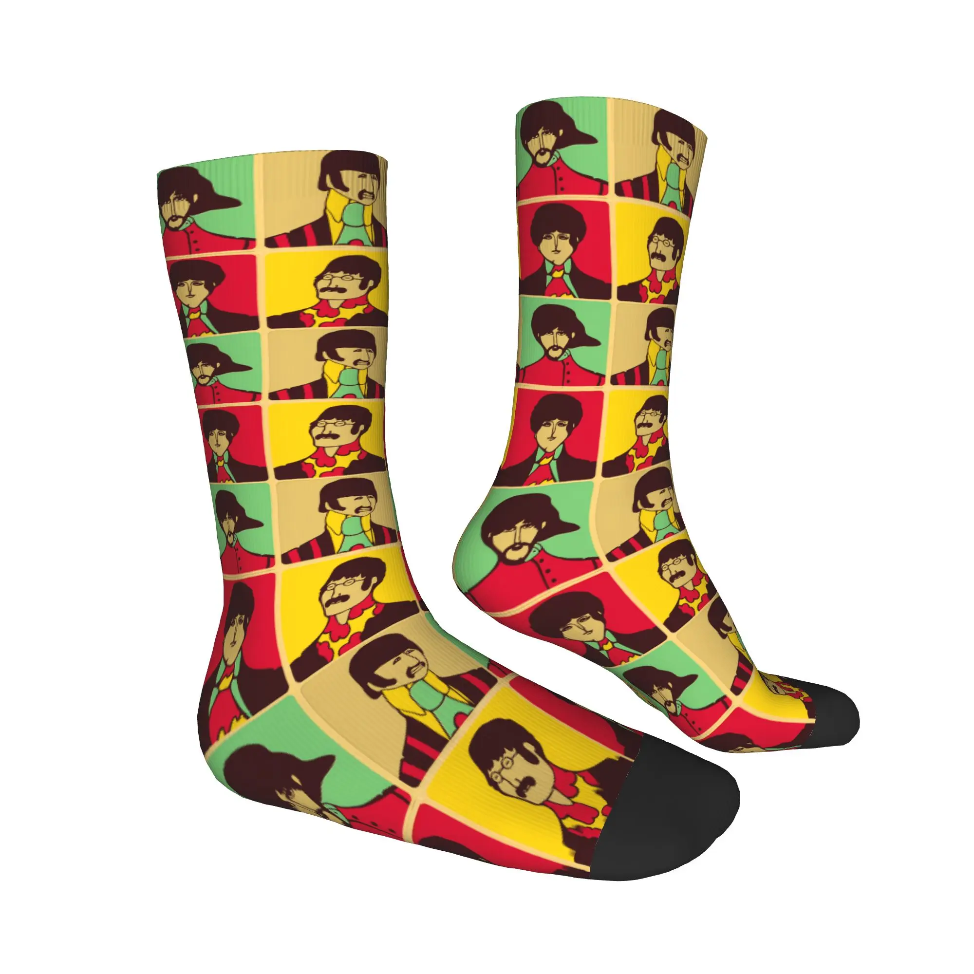 Kawaii Print 남성 여성을 위한 B-Beatled 헤비 메탈 록 양말 신축성 있는 여름 가을 겨울 크루 양말