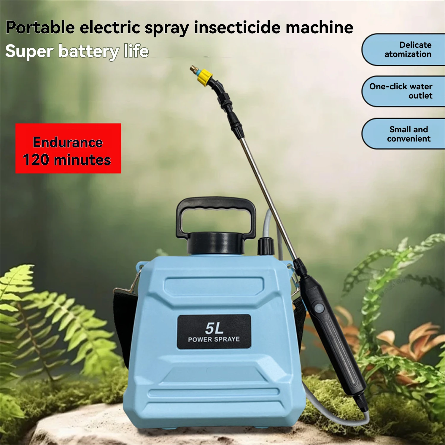 5/8L Electric Plant Garden Sprayer Watering Can with Spray Gun Automatic Mister Household Rechargeable Sprinkler Irrigation Tool