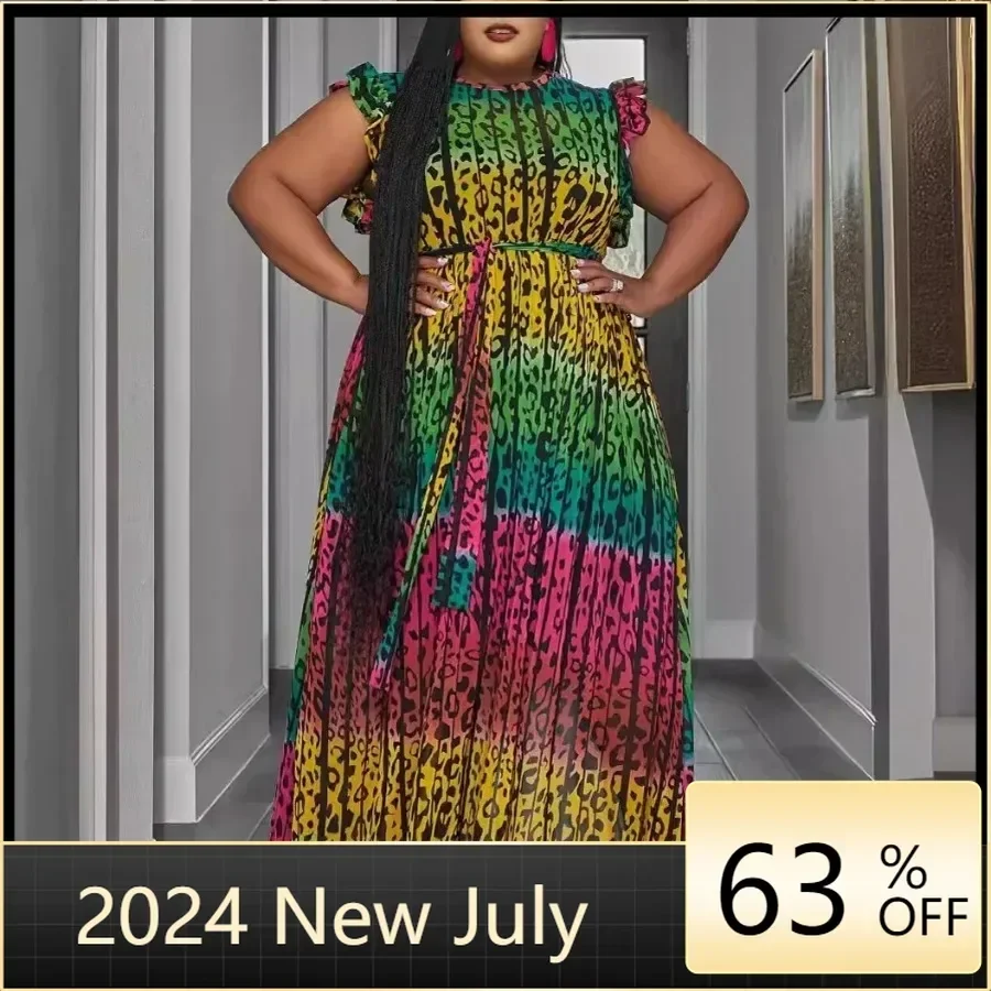 

5XL 4XL Plus Size African Dress For Women Fashion Dashiki Print Ruffles Vestido New Arrival Robe Elegant Africa Party Dress