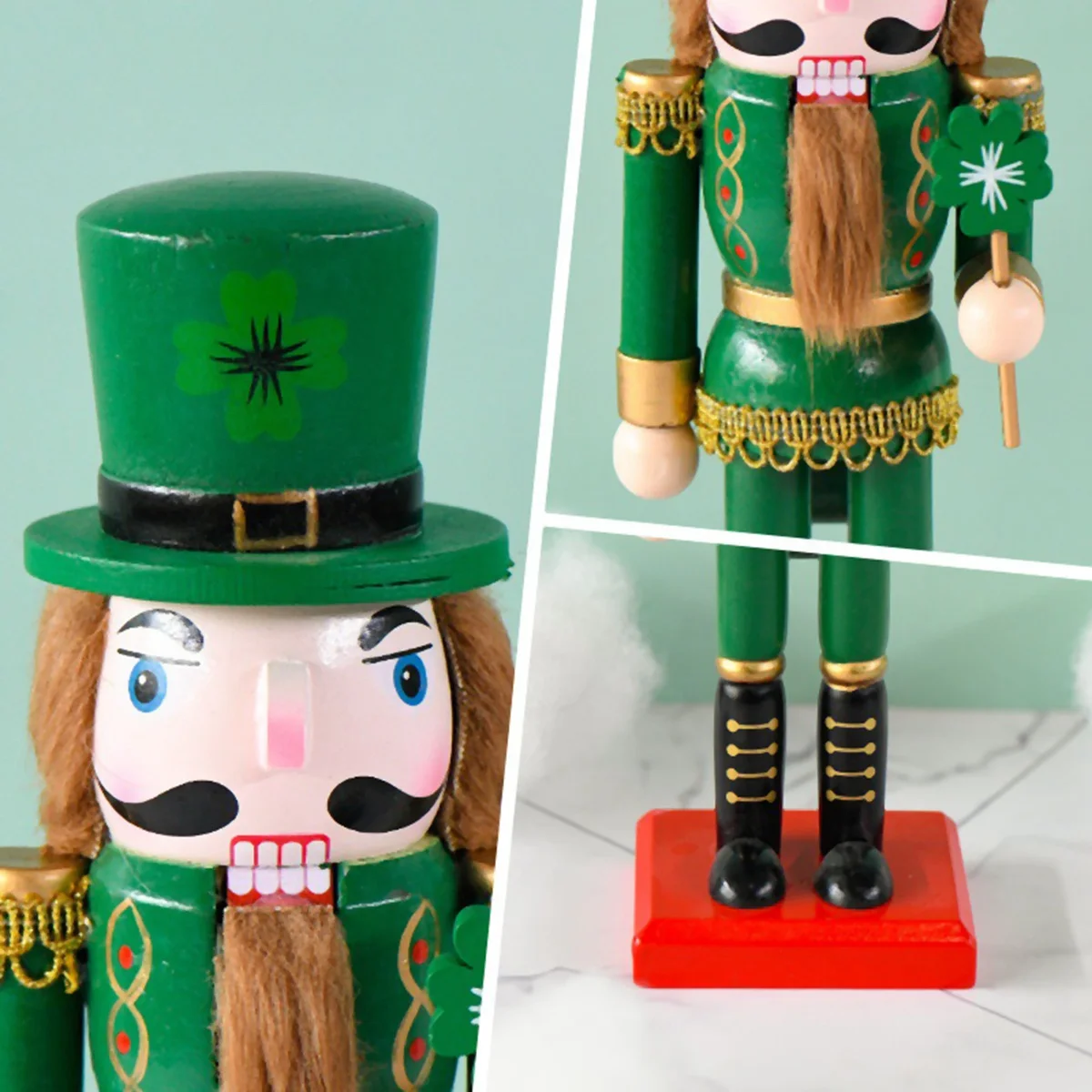 Nutcracker ตกแต่งตุ๊กตาไม้ Nutcracker สีเขียว Roral ตุ๊กตา ' เอส แคร็กเกอร์วัน