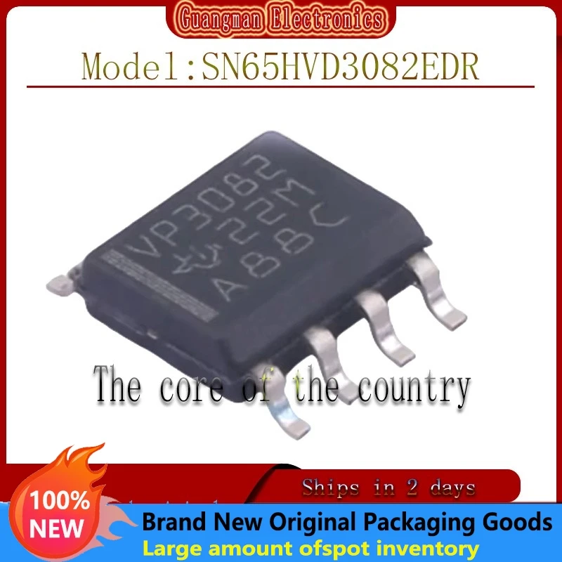 100 PCS SN65HVD3082EDR VP3082 Brand New Autêntico SOP-8 RS-485 chip transceptor