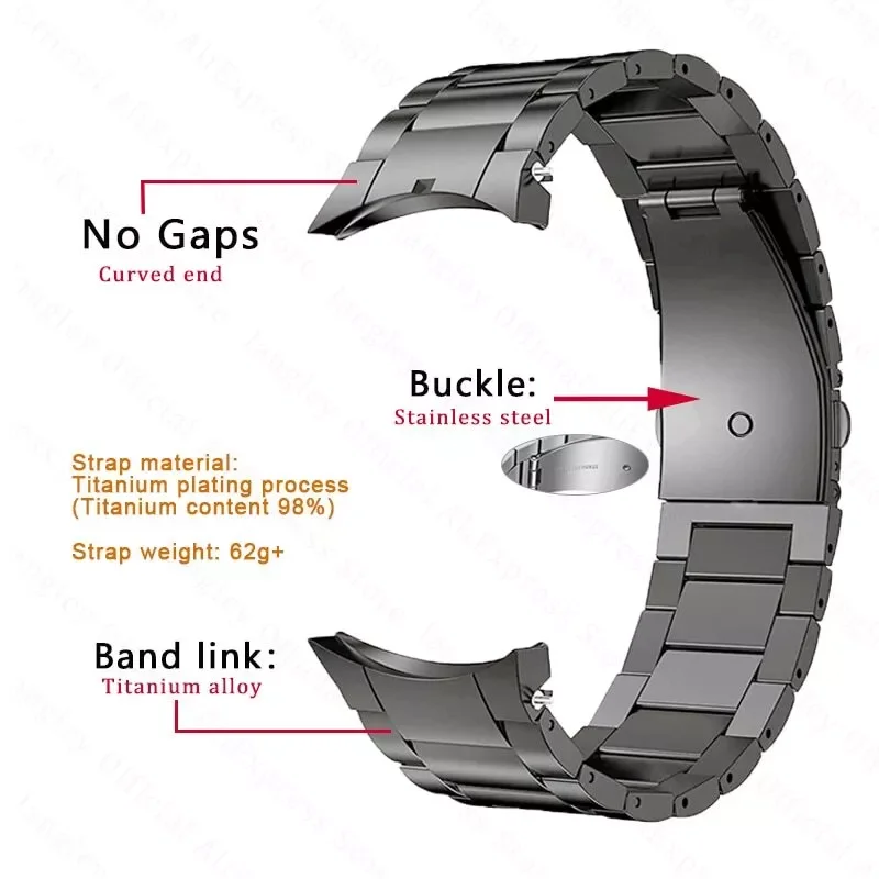 No Gaps Titanium Metal Strap Band For Samsung Galaxy Watch 5 Pro 45mm，Quick Fit Band For Samsung Galaxy Watch4/5 40mm 44mm image 6