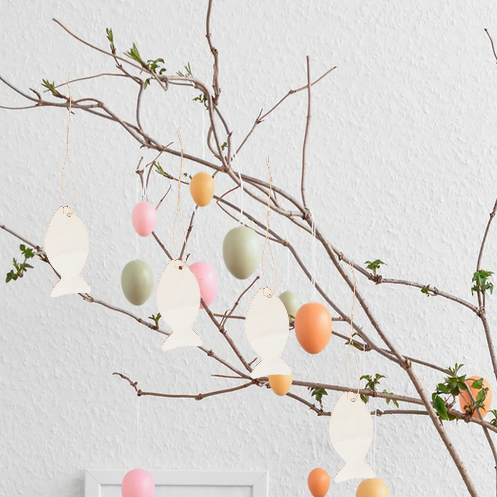 

32Pcs Fish Shaped Wood Cutouts Blank DIY Wooden Slices for Handmade Crafts Kids Activities Party Signs Wish Cards Room