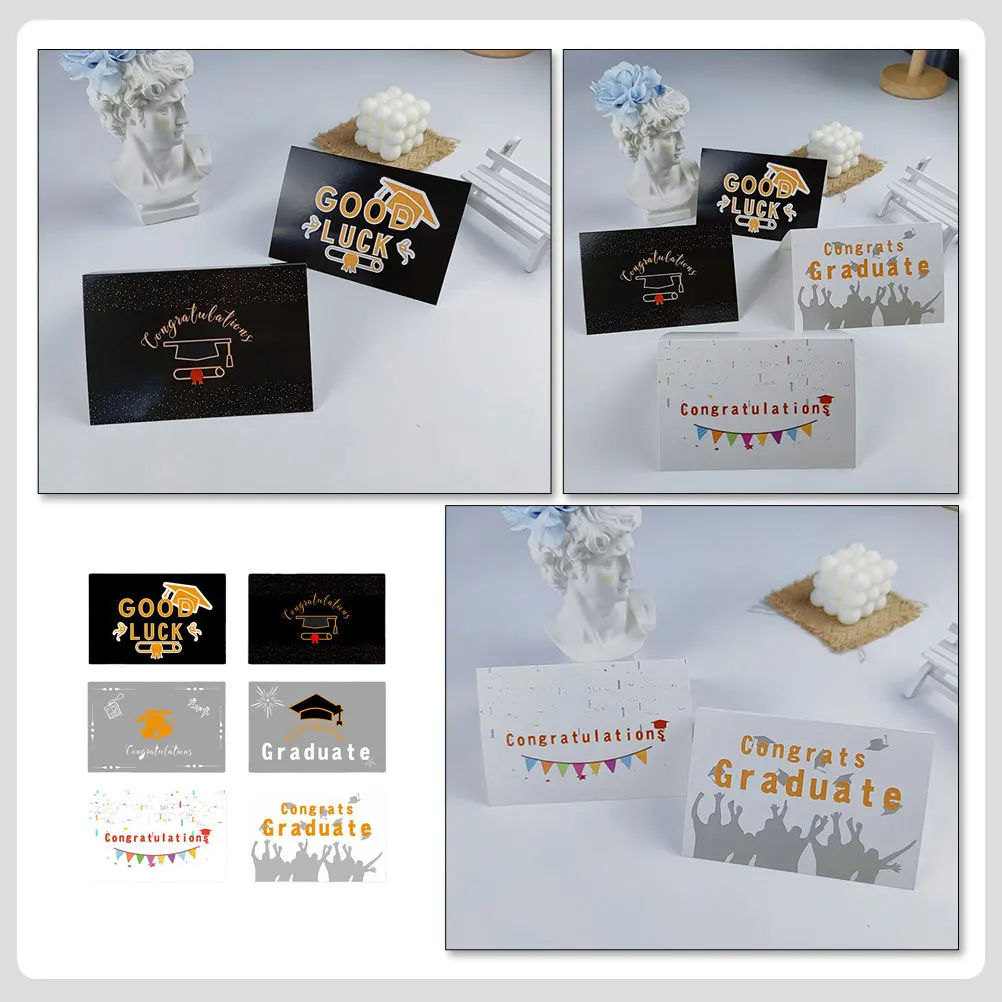 

6 Sets Greeting Card Grad Cards Congrats Invitations High School Graduation Gifts