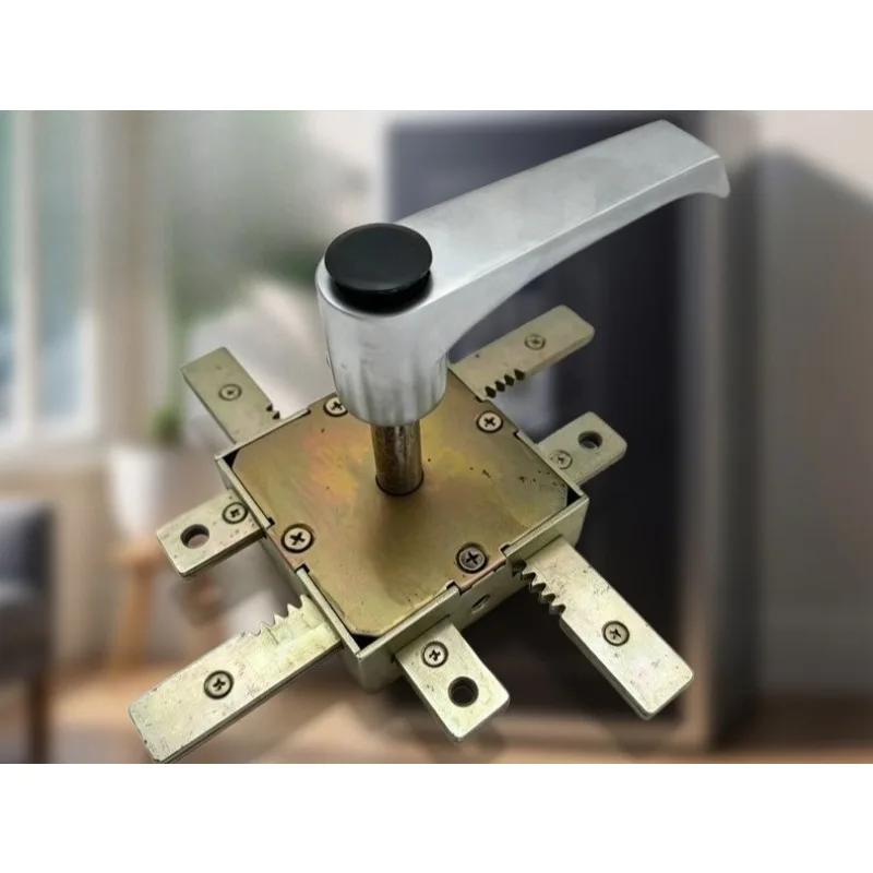 Integrated Handle Multi Direction Locking Mechanism Safe Door Hardware With Four Side Deadbolts