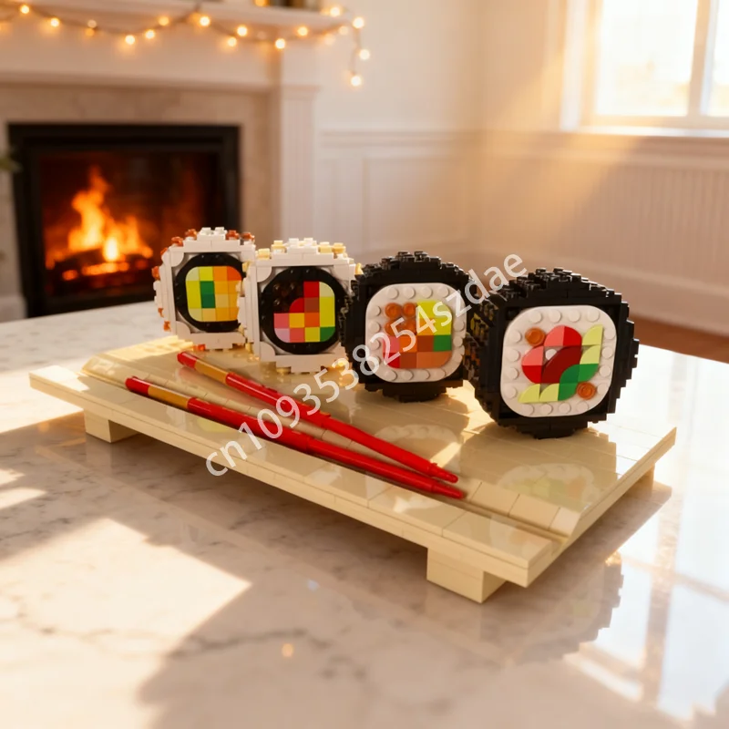 

499 шт. MOC доска для суши, художественная модель, строительные блоки, строительные игрушки «сделай сам», креативные рождественские подарки, образовательный кирпич, детский день рождения