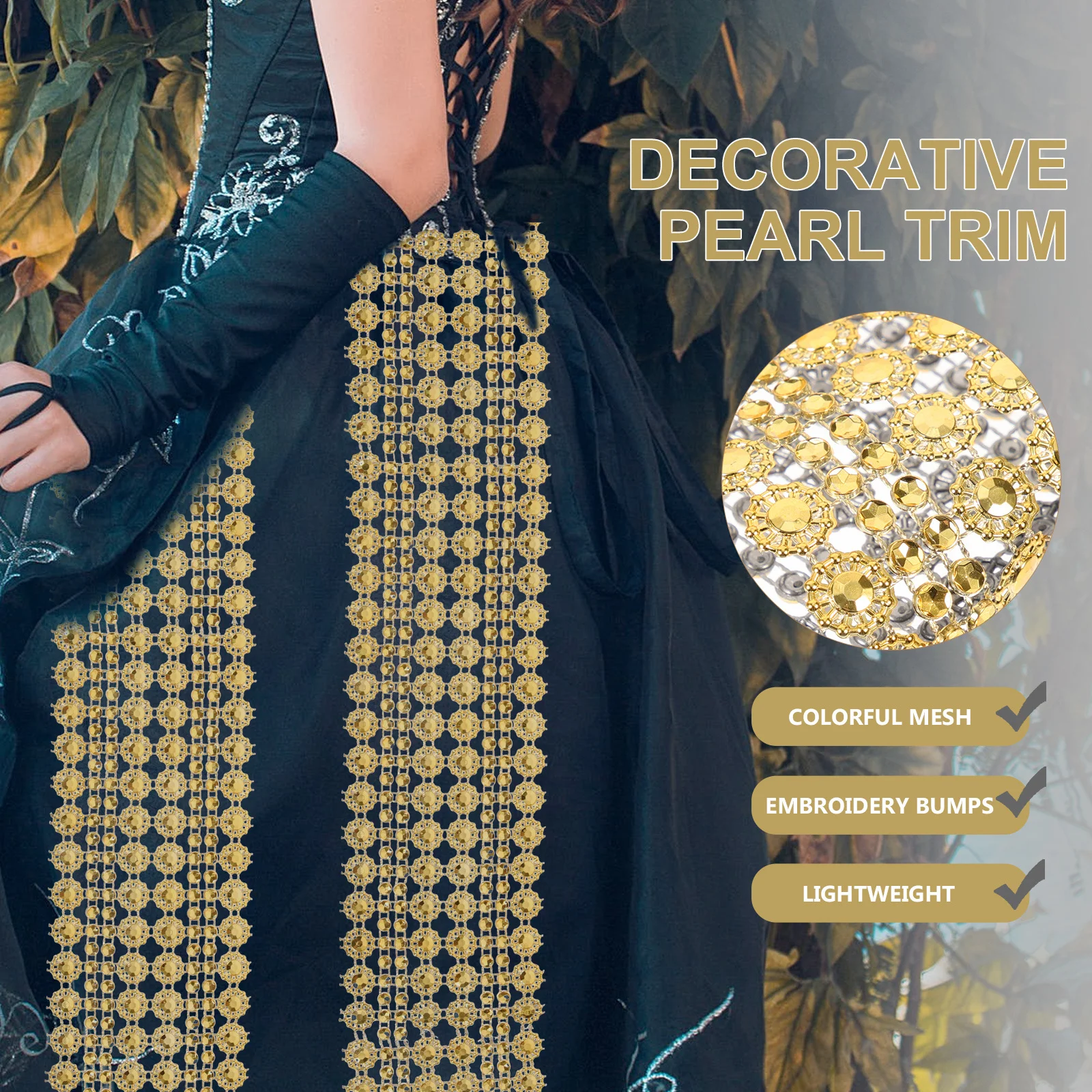 

4pcs Sunflower Bead Trim Cuttable Craft Decorative Trim For Diy Costume Wedding Holiday Home Decor Supplies Handicraft Sewing