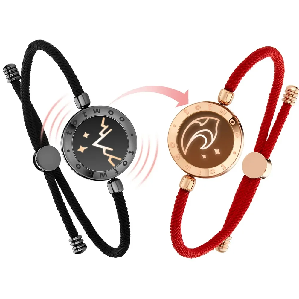 TOTWOO Braccialetti touch a lunga distanza per coppie, vibrazioni e illuminano per braccialetti per coppie d'amore, regalo di San Valentino per l'amore