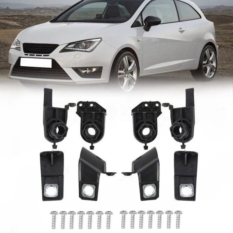 6J0998225 Car Front Bumper Headlight Bracket HeadLamp Repair Kit For Seat Ibiza 2009 2010 2011 2012 2013 2014 2015 2016 2017