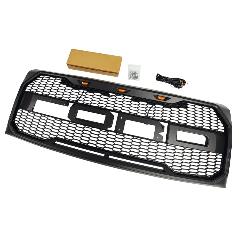 Raptor Style Front Grille Compatible with 2009-2014 Ford F150 Exterior Bumper Modification Accessories Auto Replacement Parts