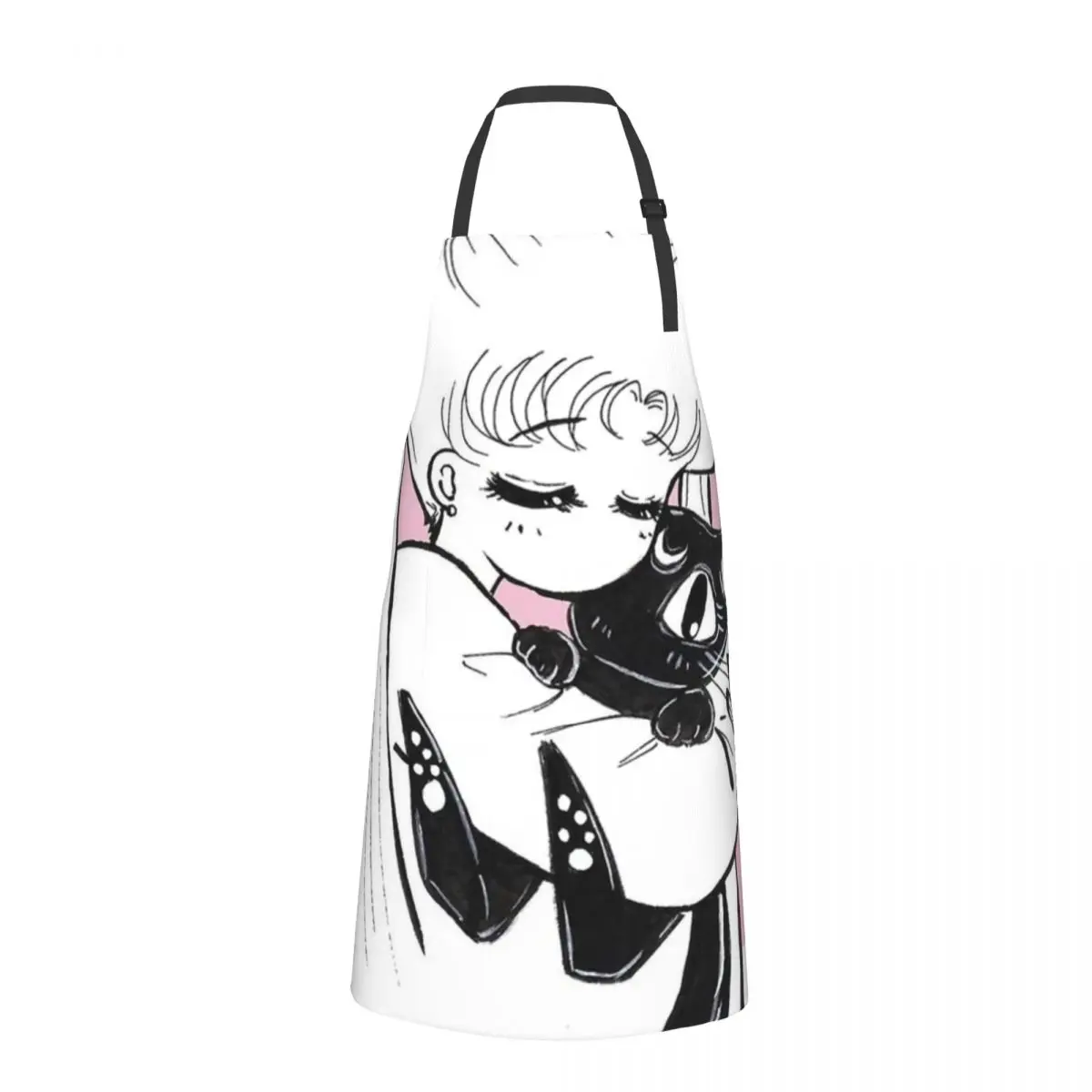 SAILOR-MOON~ Fashion Dacron Kitchen Apron for Women Men Pinafore Cleaning Tools Custom Apron Birthday Gift