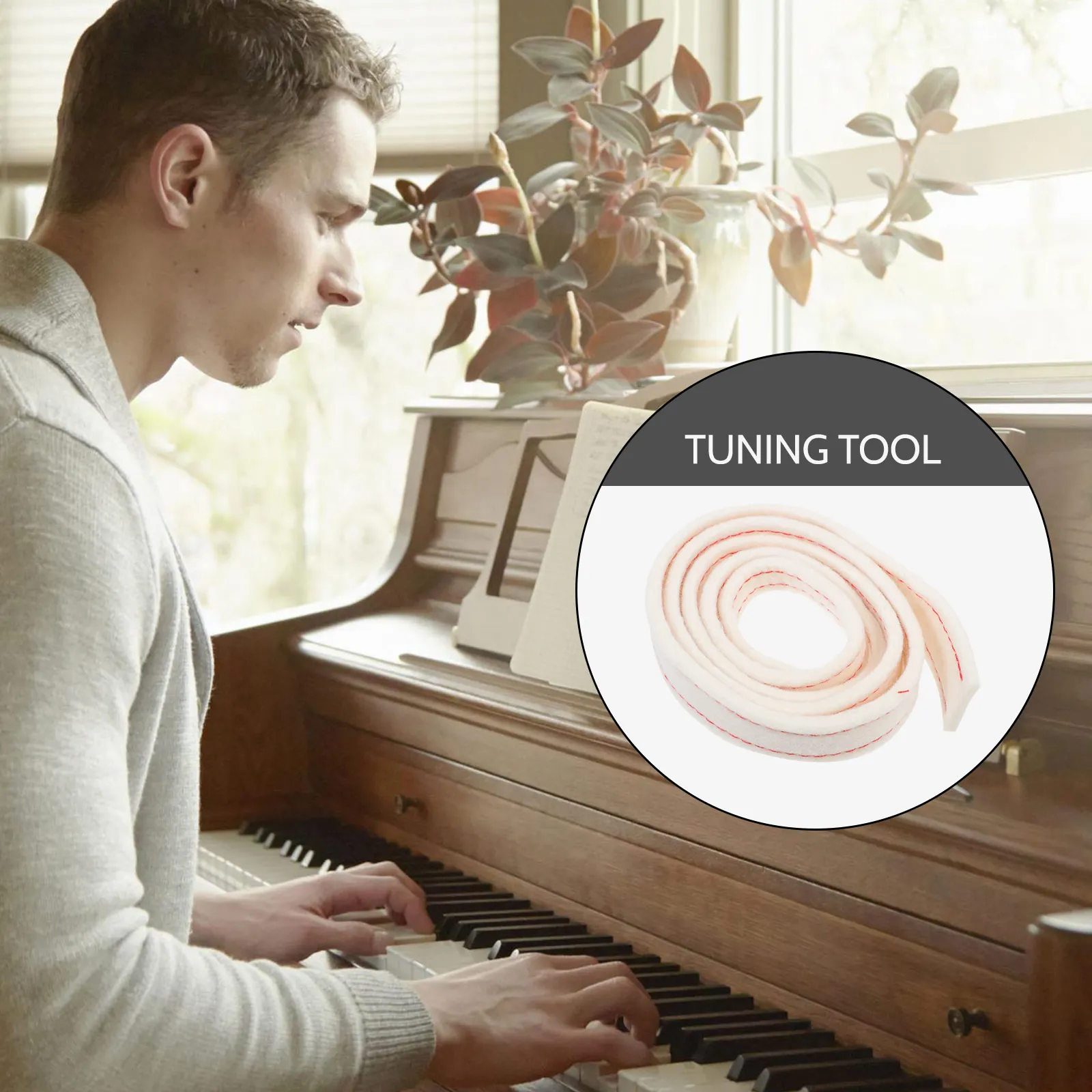 

Wool Piano Tuning Belt Sound-Stop Tool For Light Yellow Soft Durable Mute Accessory Practical Tuning Supply Sturdy Piano Tool