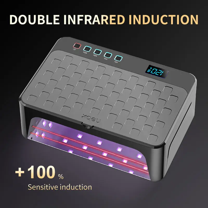 NEBX Professional 48W Nail Dryer 57 Beads Large Space UV LED Lamp Quick Whiten Therapy for Manicure-New